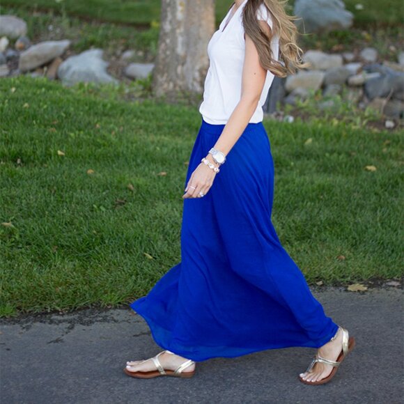 Old Navy blue chiffon maxi skirt - Picture 1 of 4